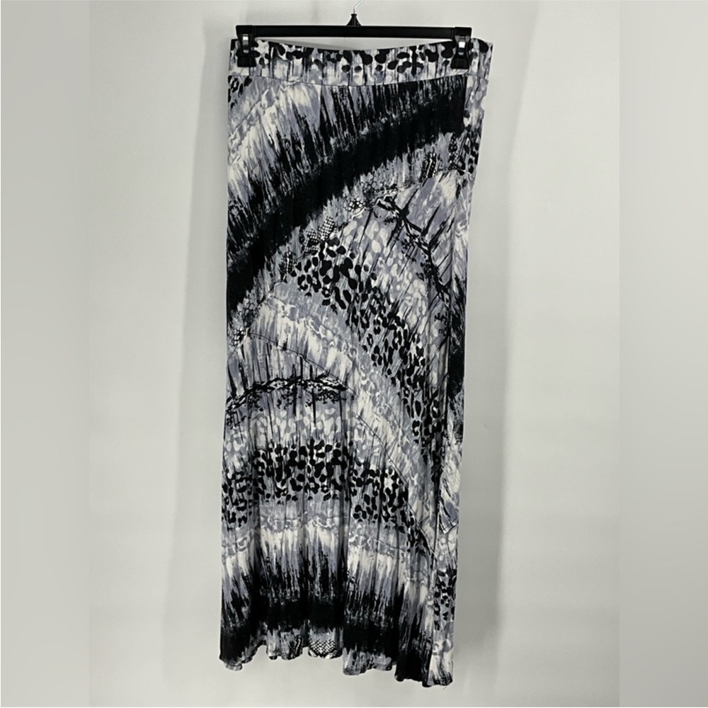 Roz & Ali Black and White Maxi Skirt L - Picture 2 of 4